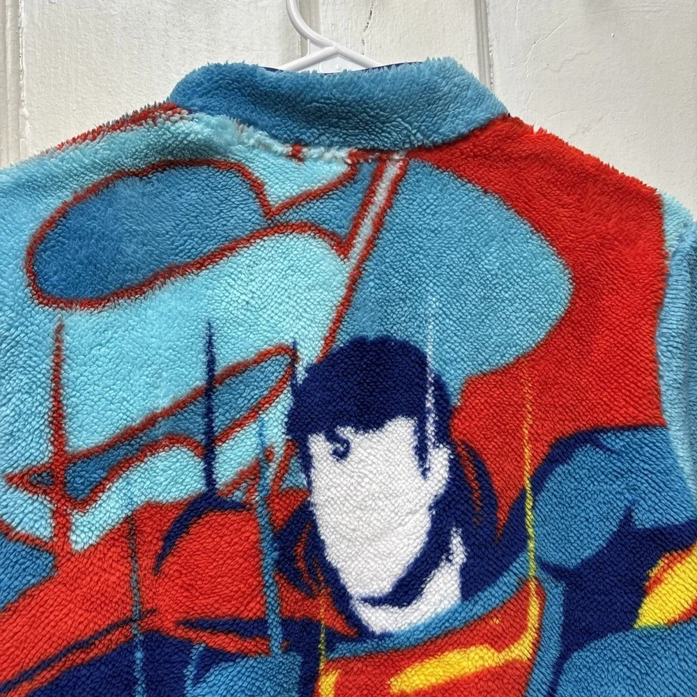 NEW DC SUPERMAN/BOYS CHARACTER SHERPA QUARTER ZIP - Large 10/12 w/ Tags